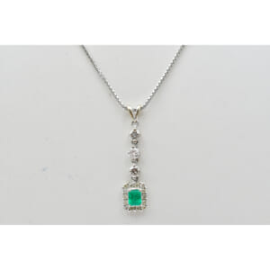エメラルド ネックレス K18WG E0.24ct D0.289ct 0.15ct 買取実績【買取日：2026年1月30日】