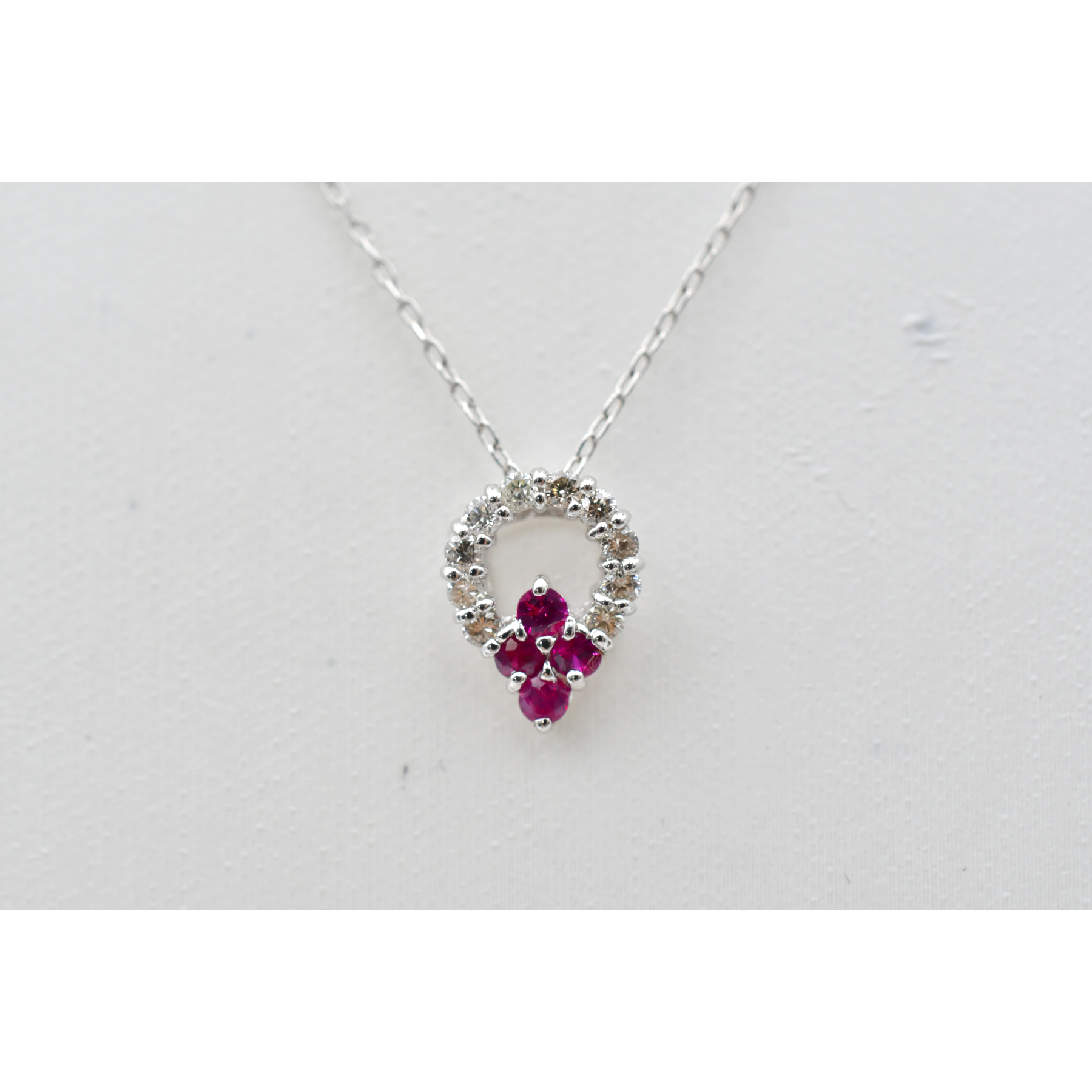 ダイヤ ネックレス K18WG D0.16ct R0.16ct Bランク