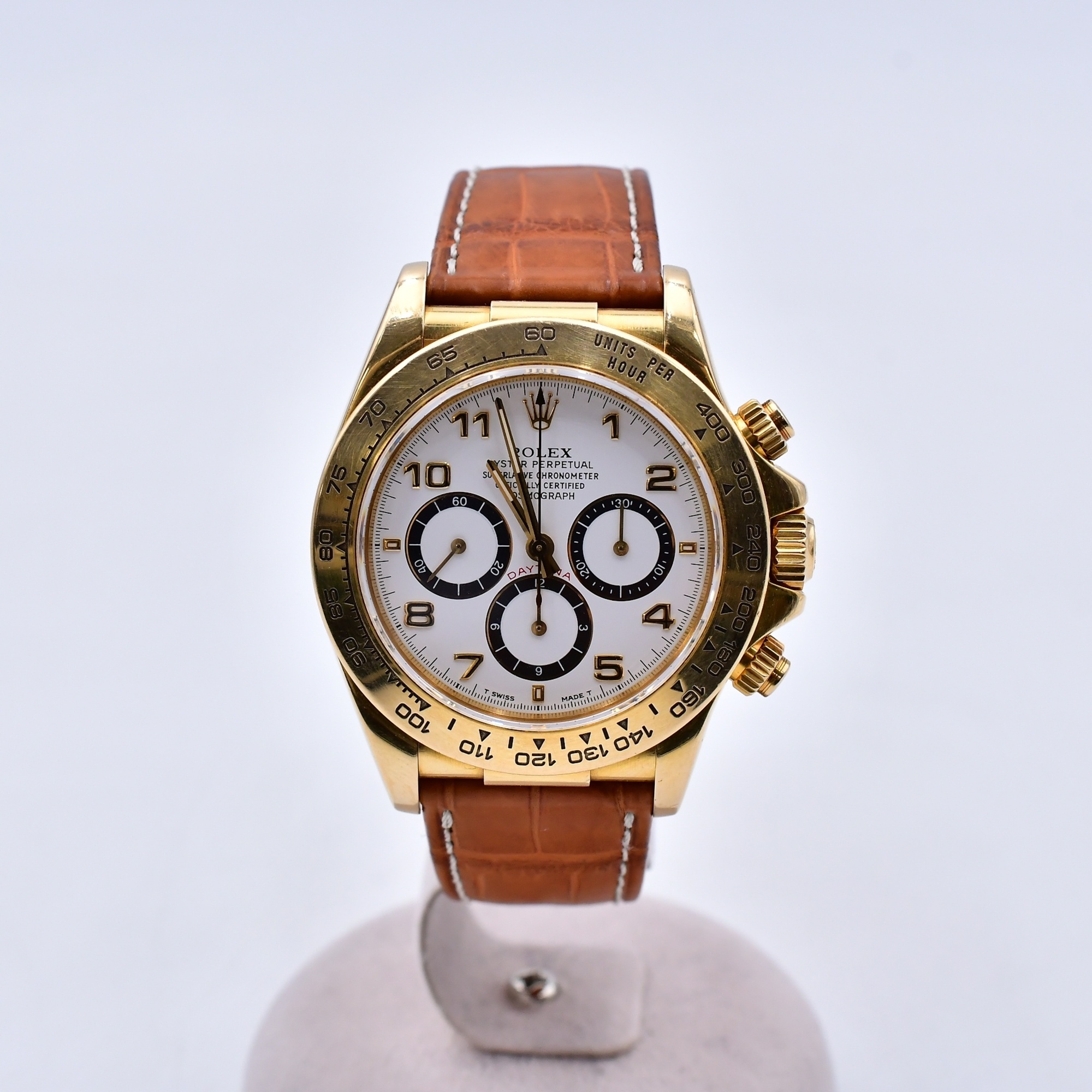 ロレックス デイトナ 白文字盤 YG×革/AT Bランク