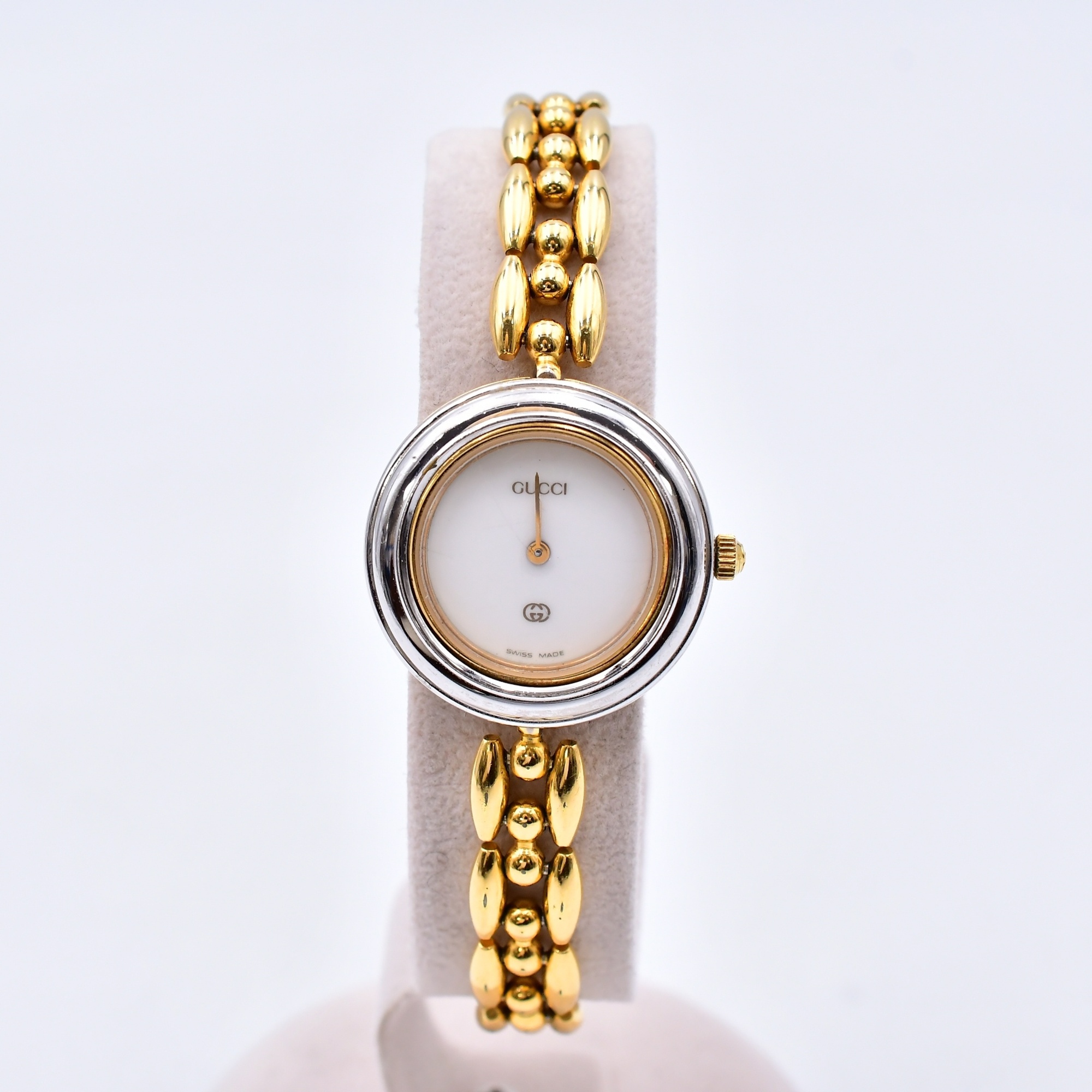 グッチ チェンジベゼル 白文字盤 GP/QZ Bランク