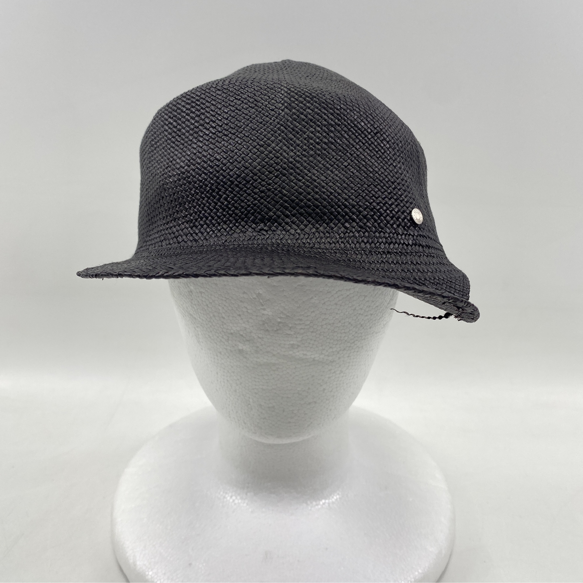 エルメス キャスケット 麦わら帽子 セリエボタン ブラック わら ＃58