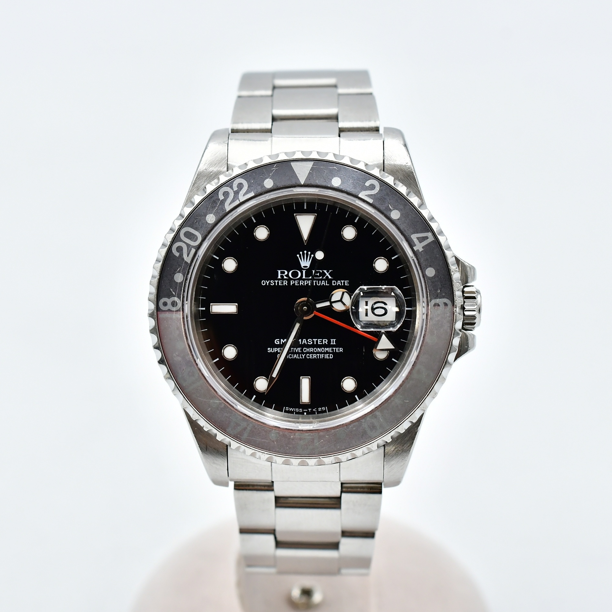 ロレックス GMTマスターII 黒文字盤 赤青ベゼル SS/AT Bランク
