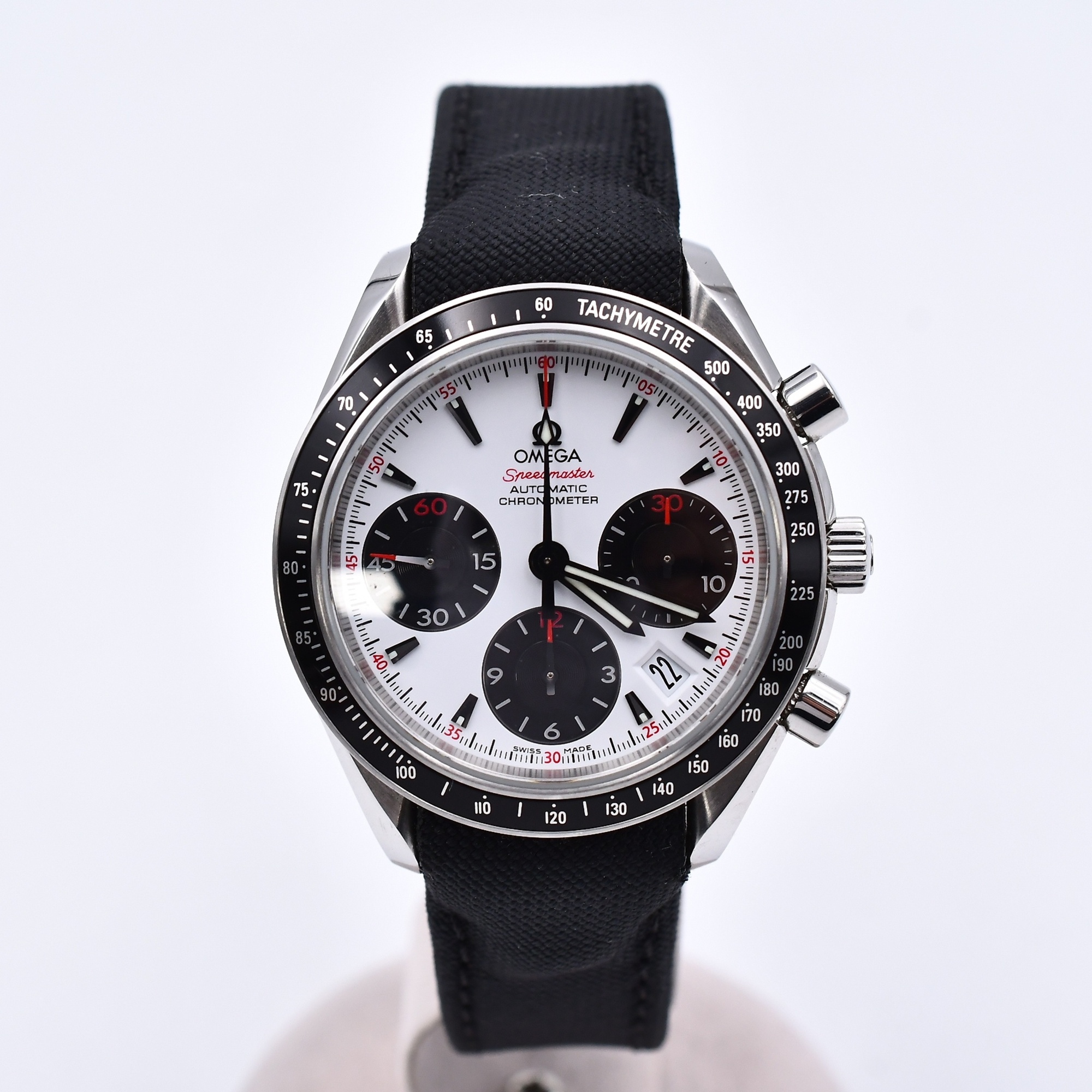 オメガ スピードマスター 白×黒文字盤 SS×サテン/AT ABランク