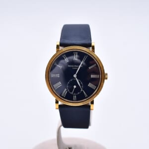 パテック フィリップ カラトラバ 青文字盤 YG×サテン/手巻 3919J 買取実績【買取日：2026年2月21日】