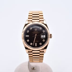 ロレックス デイデイト ブラウンオンブレ文字盤 10PD PG/AT 128235A 買取実績【買取日：2026年2月21日】