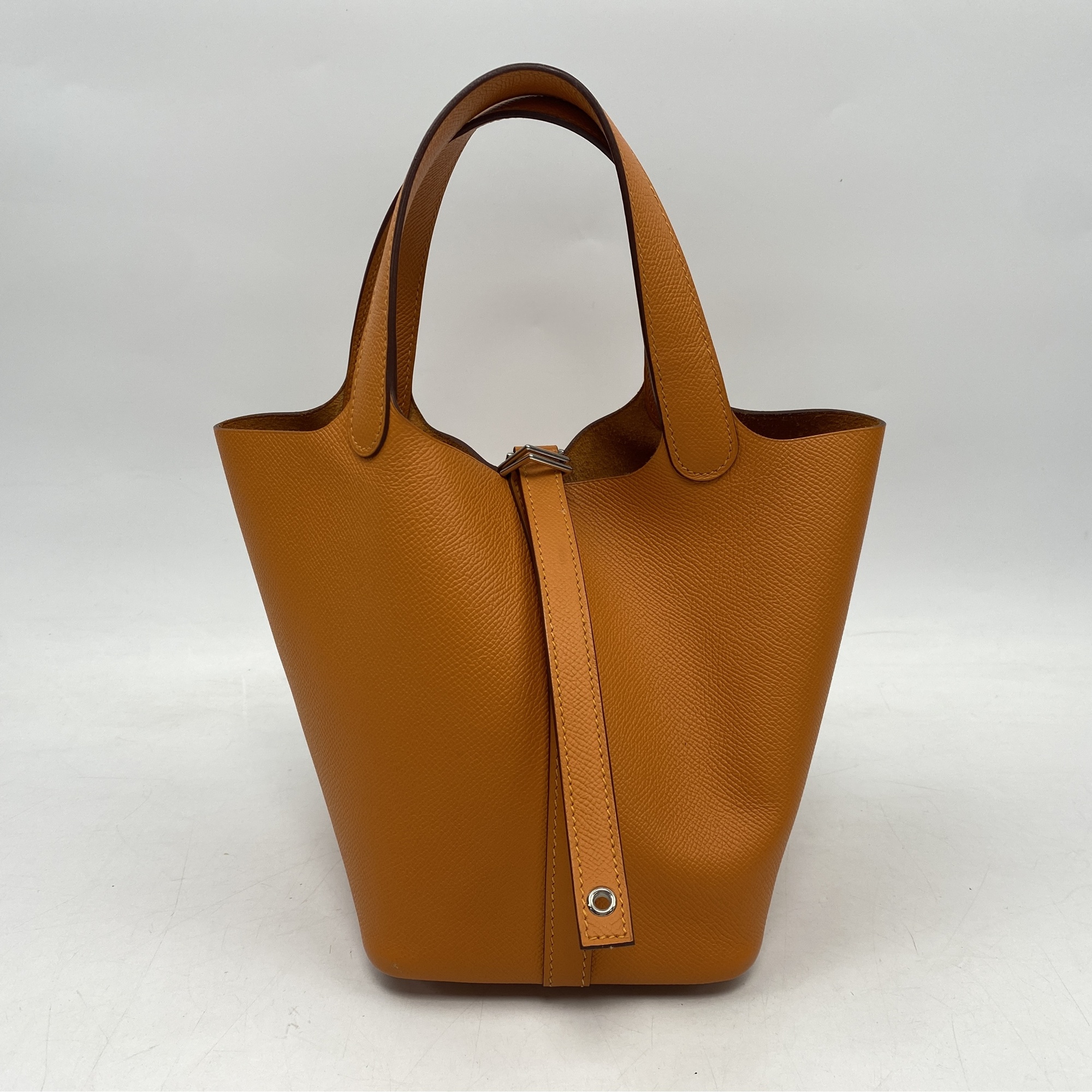 エルメス ピコタンロック PM オレンジ エプソン C刻印 SV金具 Bランク