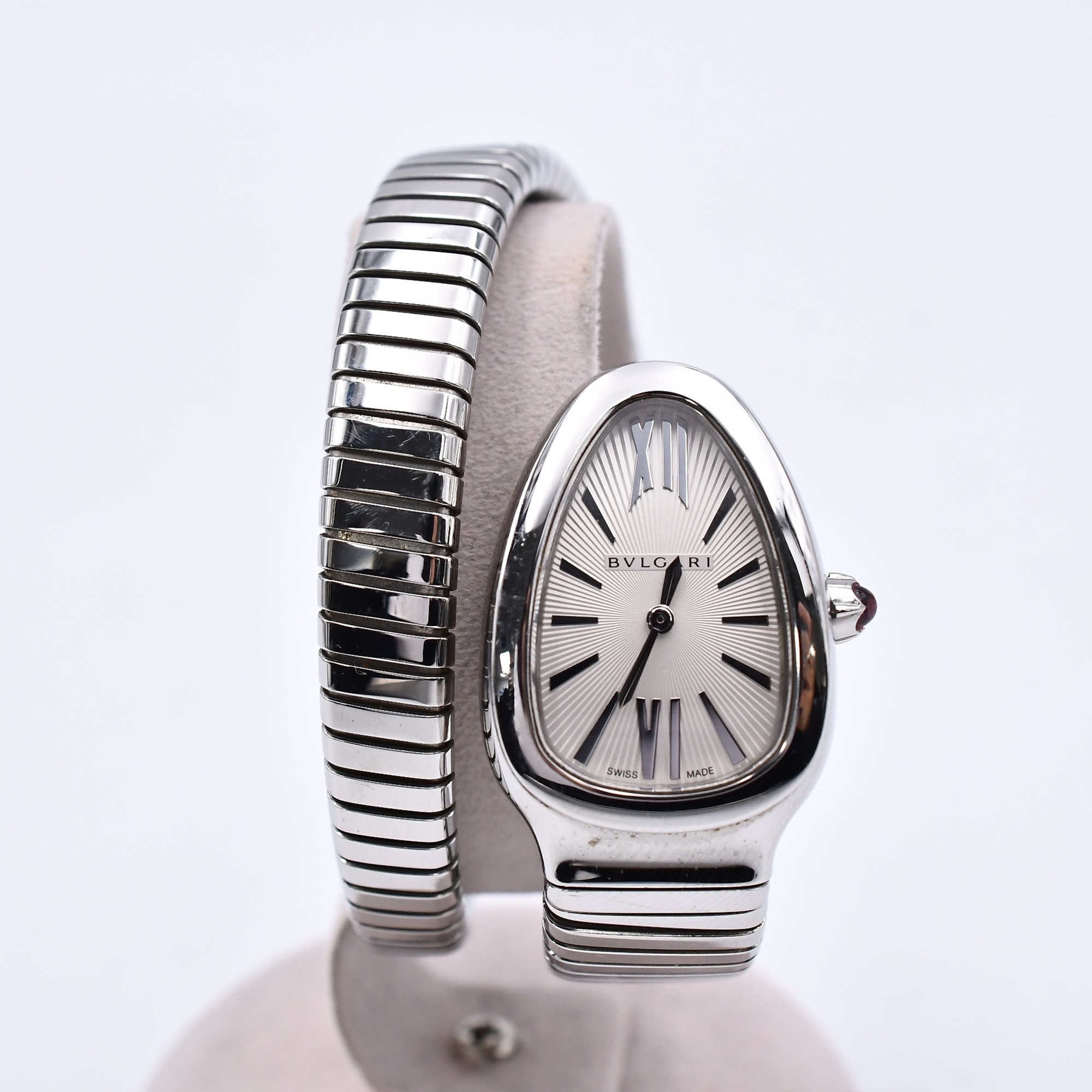 ブルガリ セルペンティ スピガ 白文字盤 SS/QZ Bランク