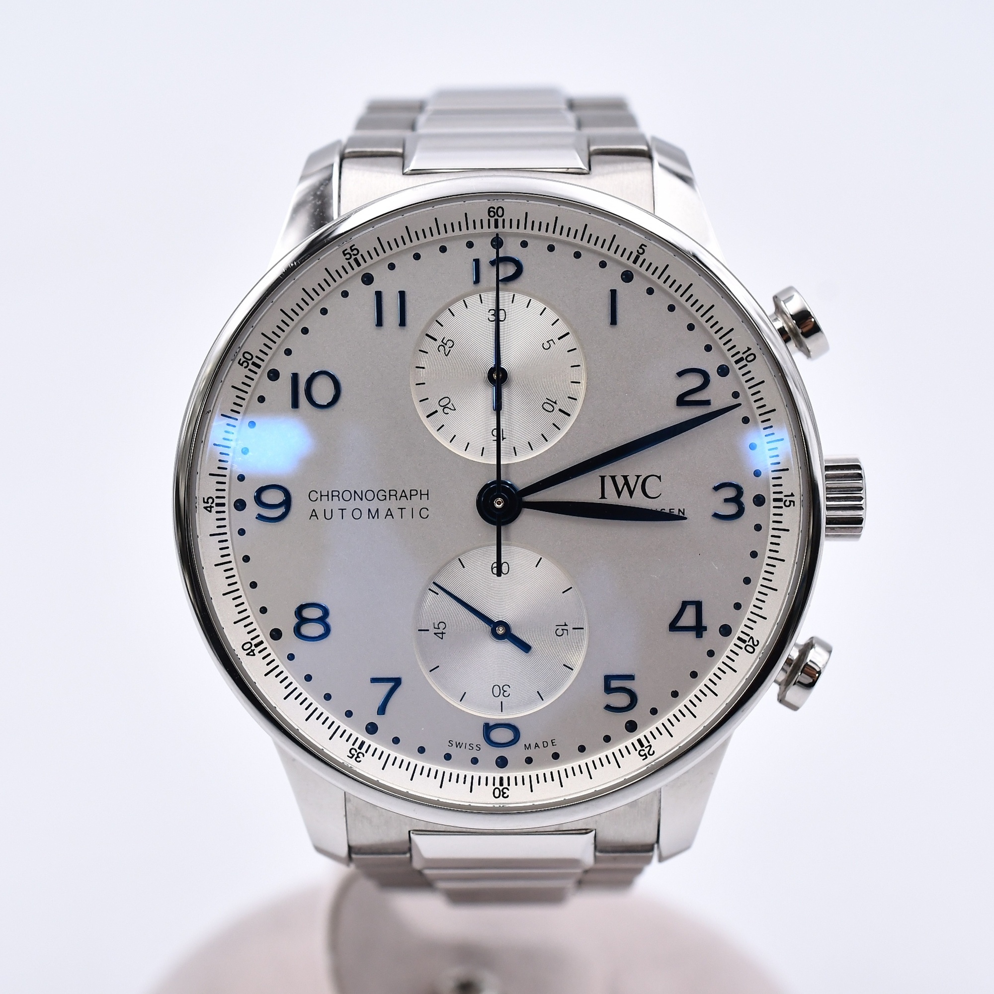 IWC ポルトギーゼ クロノグラフ シルバー文字盤 SS/AT Bランク