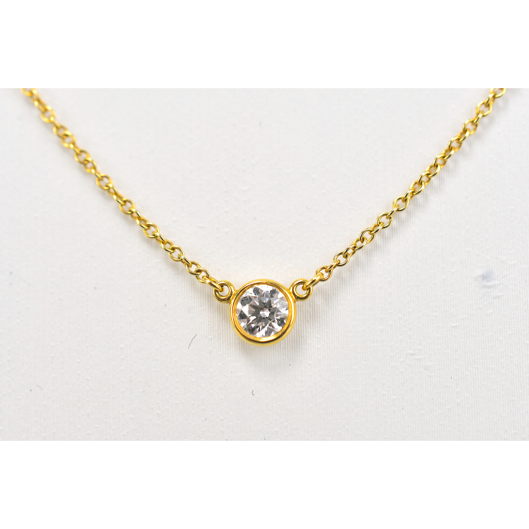 ティファニー バイザヤード ネックレス K18YG 0.22ct ABランク