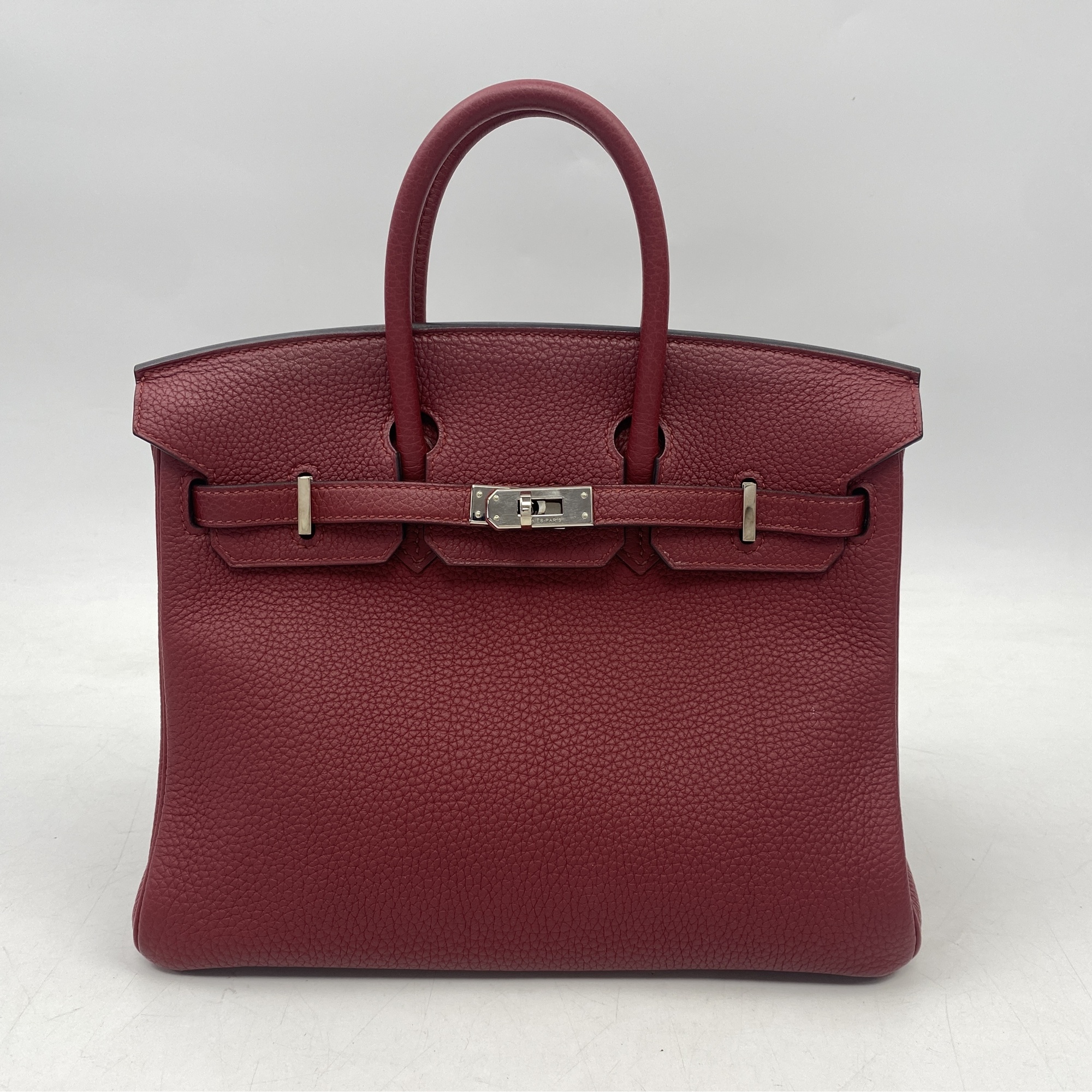 エルメス バーキン25 ルージュアッシュ トゴ X刻 SV金具 ABランク
