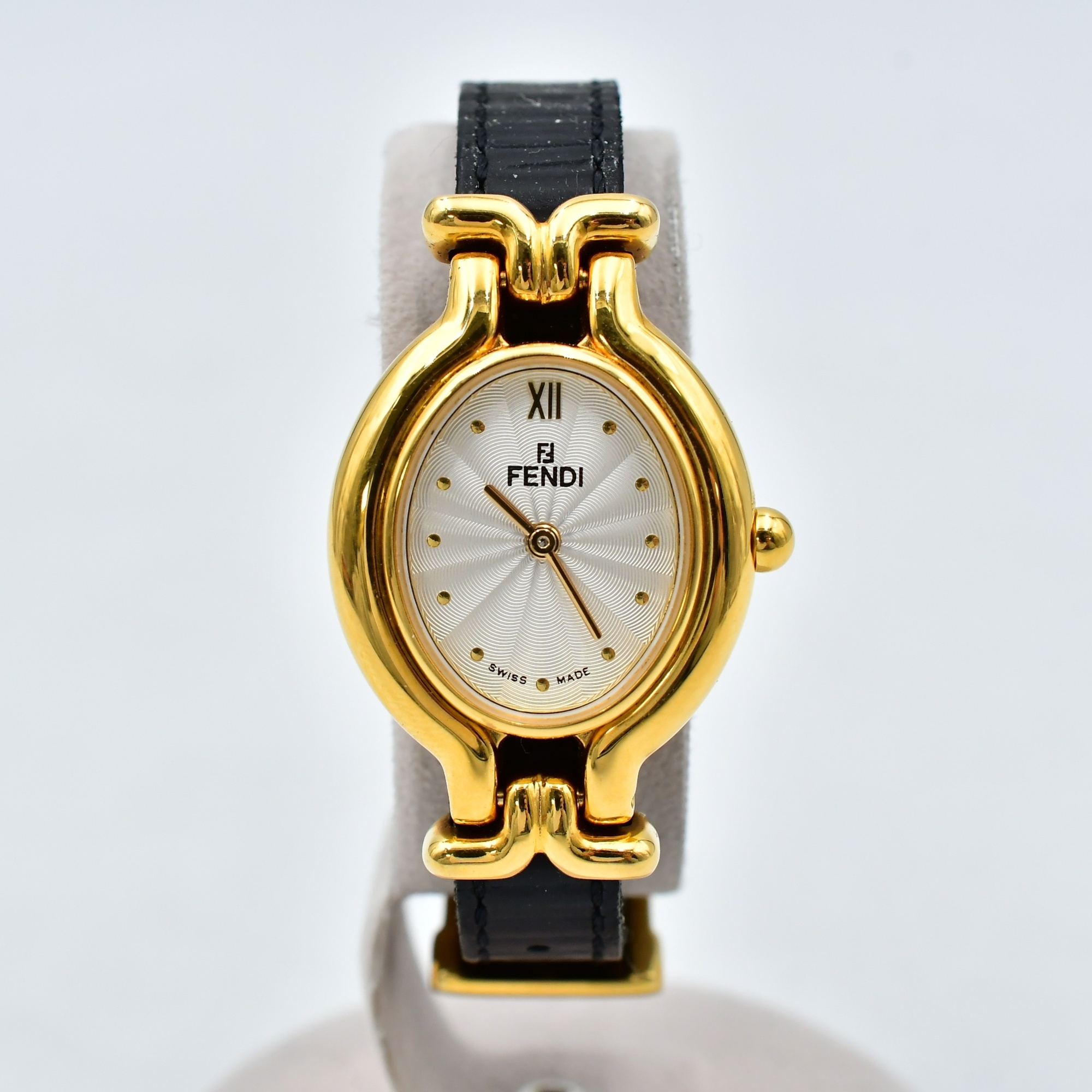 フェンディ カメレオン 白文字盤 SS×革/QZ Bランク