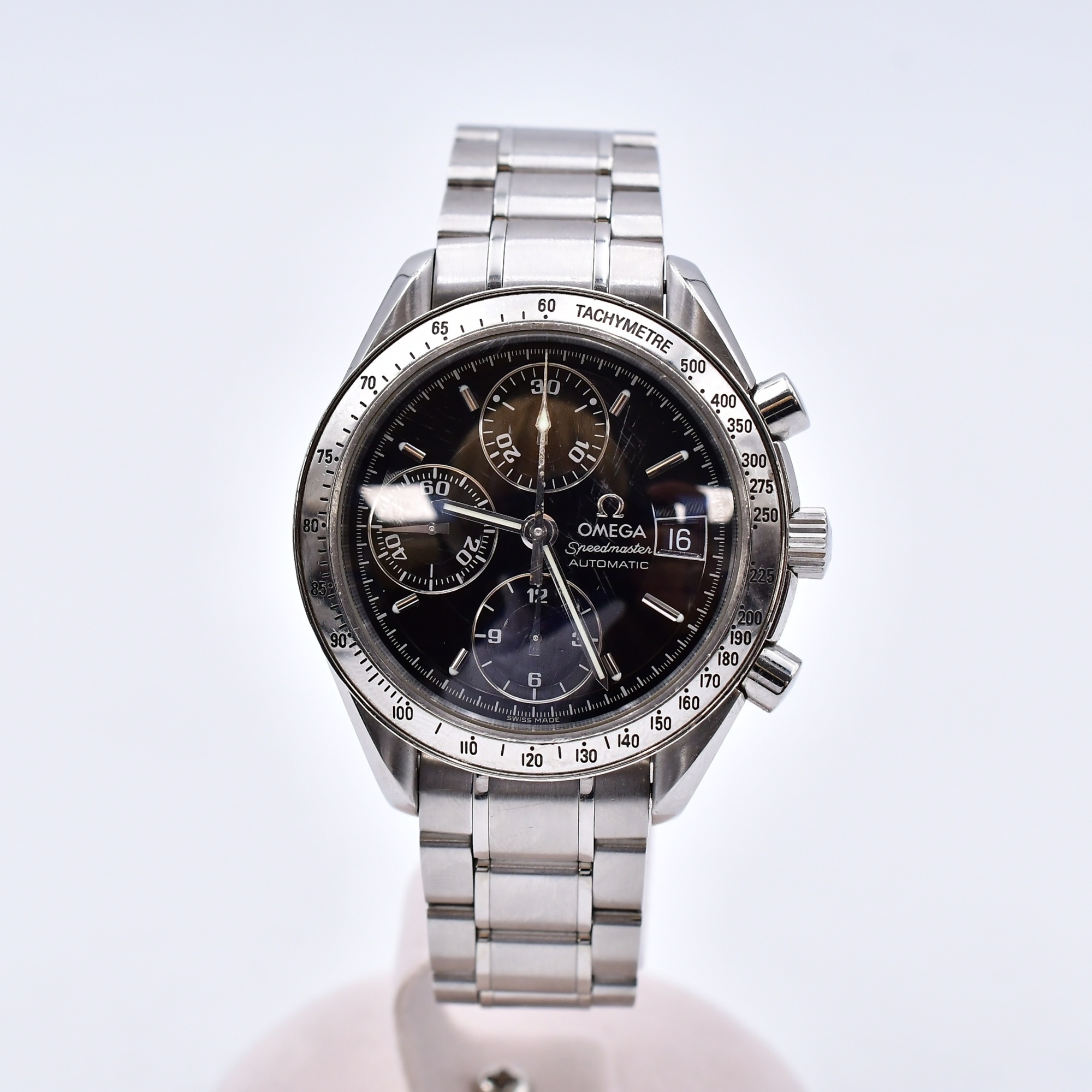 オメガ スピードマスター クロノグラフ デイト 黒文字盤 SS/AT Bランク