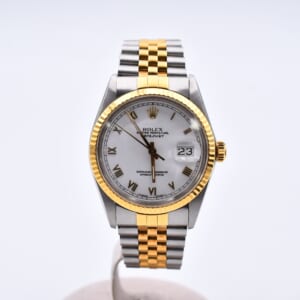 ロレックス デイトジャスト デイトジャスト ホワイトローマン文字盤 SS×YG/AT 16013 買取実績【買取日：2026年2月8日】