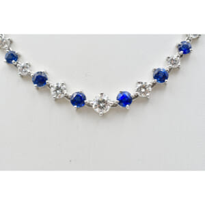 Pt900 ダイヤ×サファイア テニスネックレス D5.59ct/S7.78ct 買取実績【買取日：2026年1月30日】