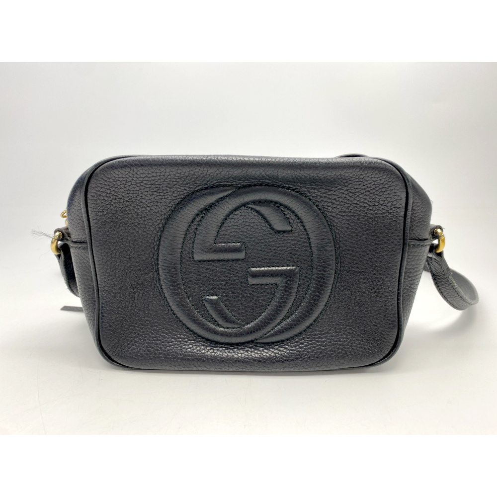 グッチ GGソーホー ショルダーバッグ レザー 黒 Bランク