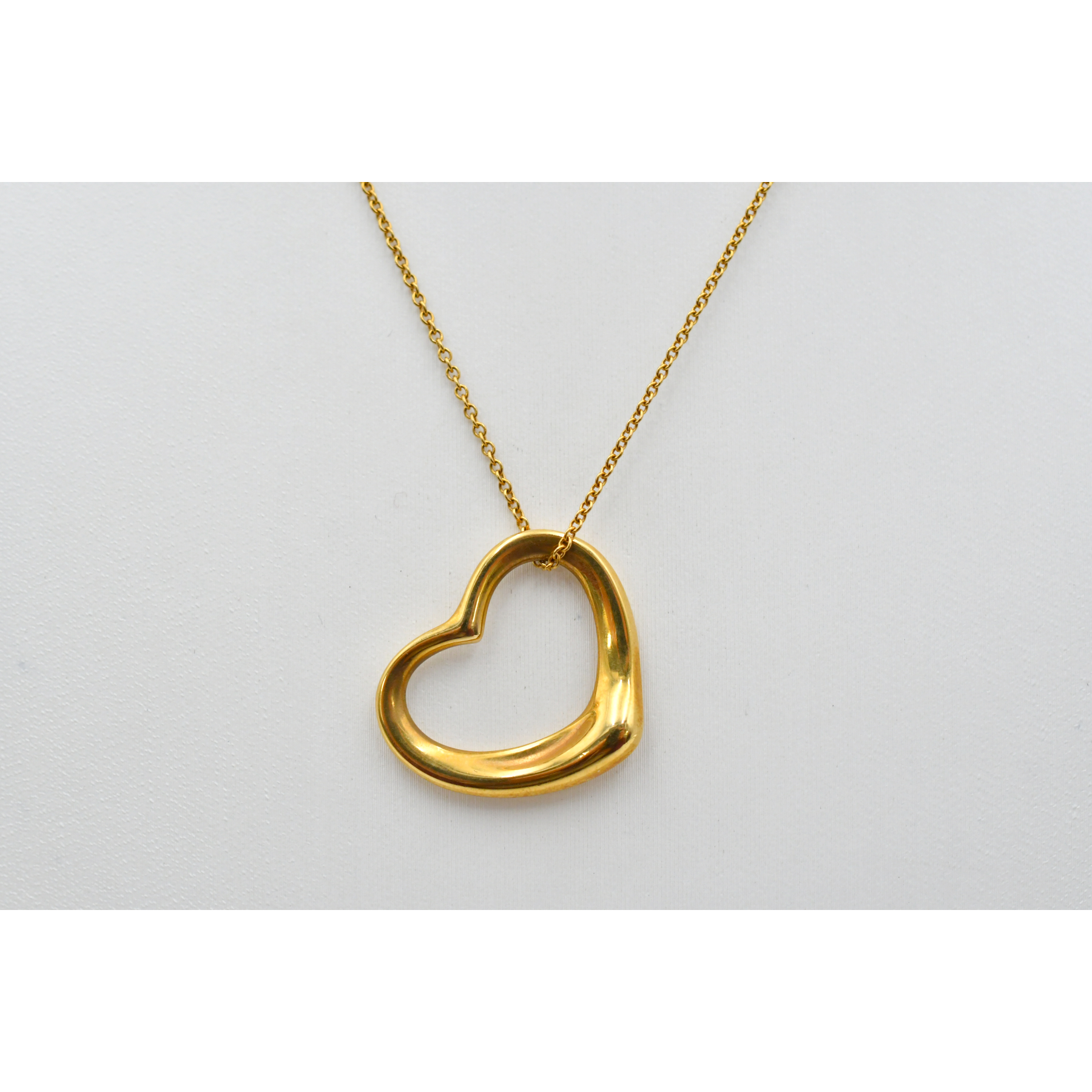 ティファニー エルサペレッティ オープンハート ネックレス 750YG Bランク