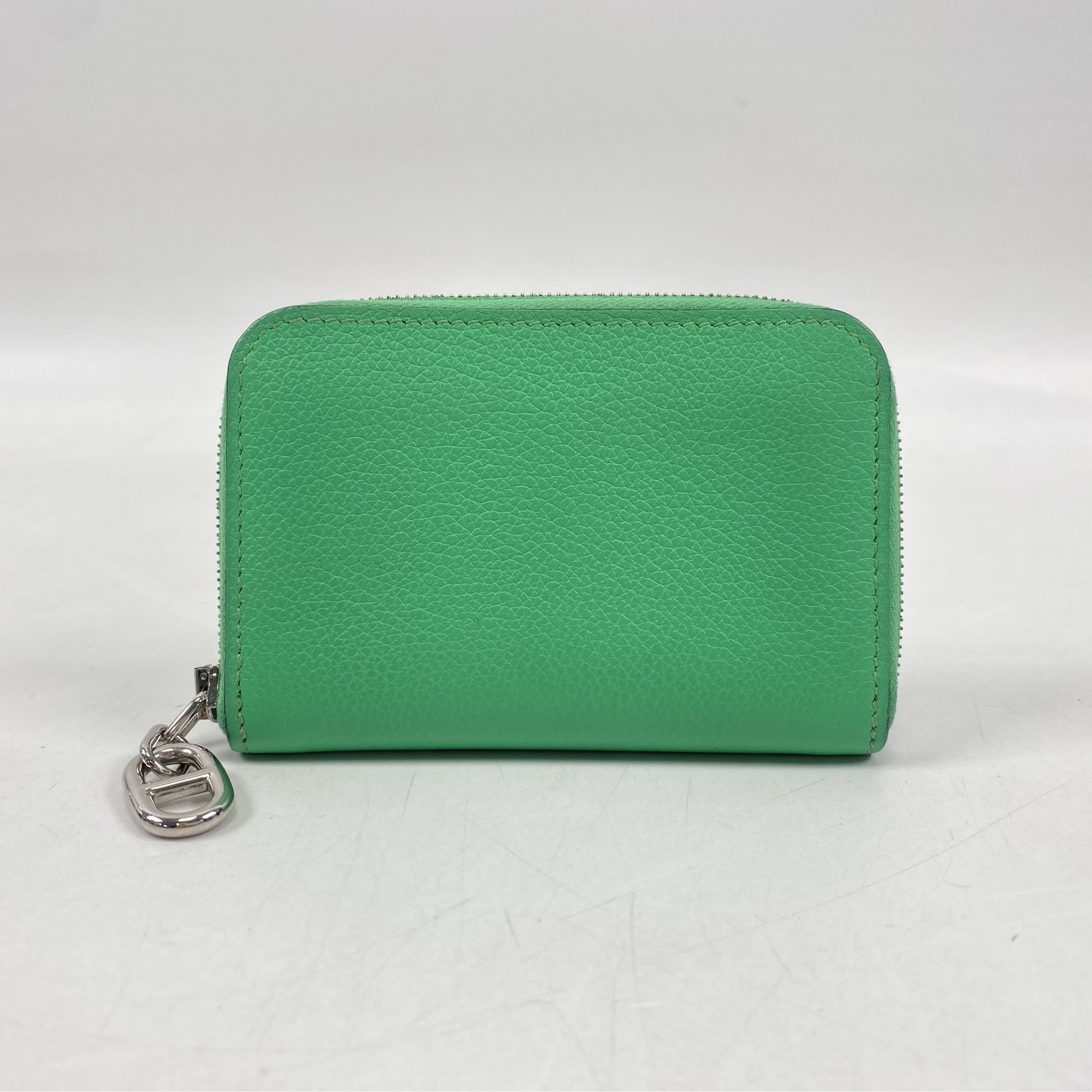 エルメス ジップアンゴー ジペンゴ シェーヌダンクル 緑 エバーカラー SV金具 W刻印 Aランク