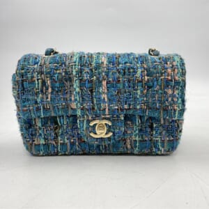 シャネル ツイードチェーンショルダーバッグ ブルー系 GD金具 買取実績【買取日：2026年1月29日】