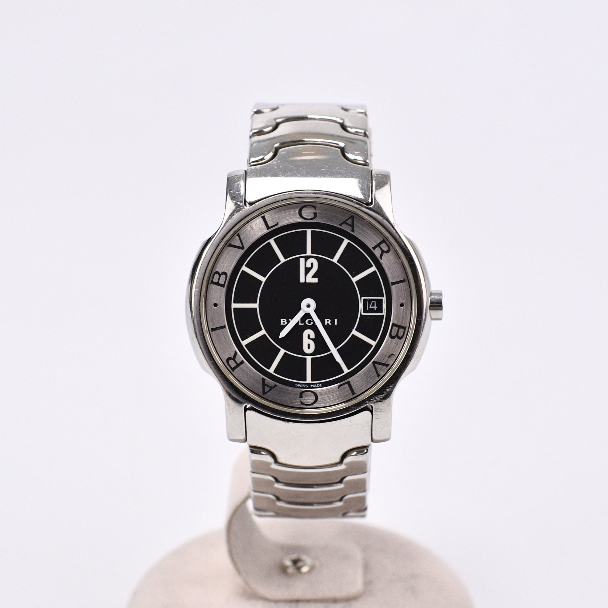 ブルガリ ソロテンポ 黒文字盤 SS⁄QZ ST35S ブルガリ BVLGARI 