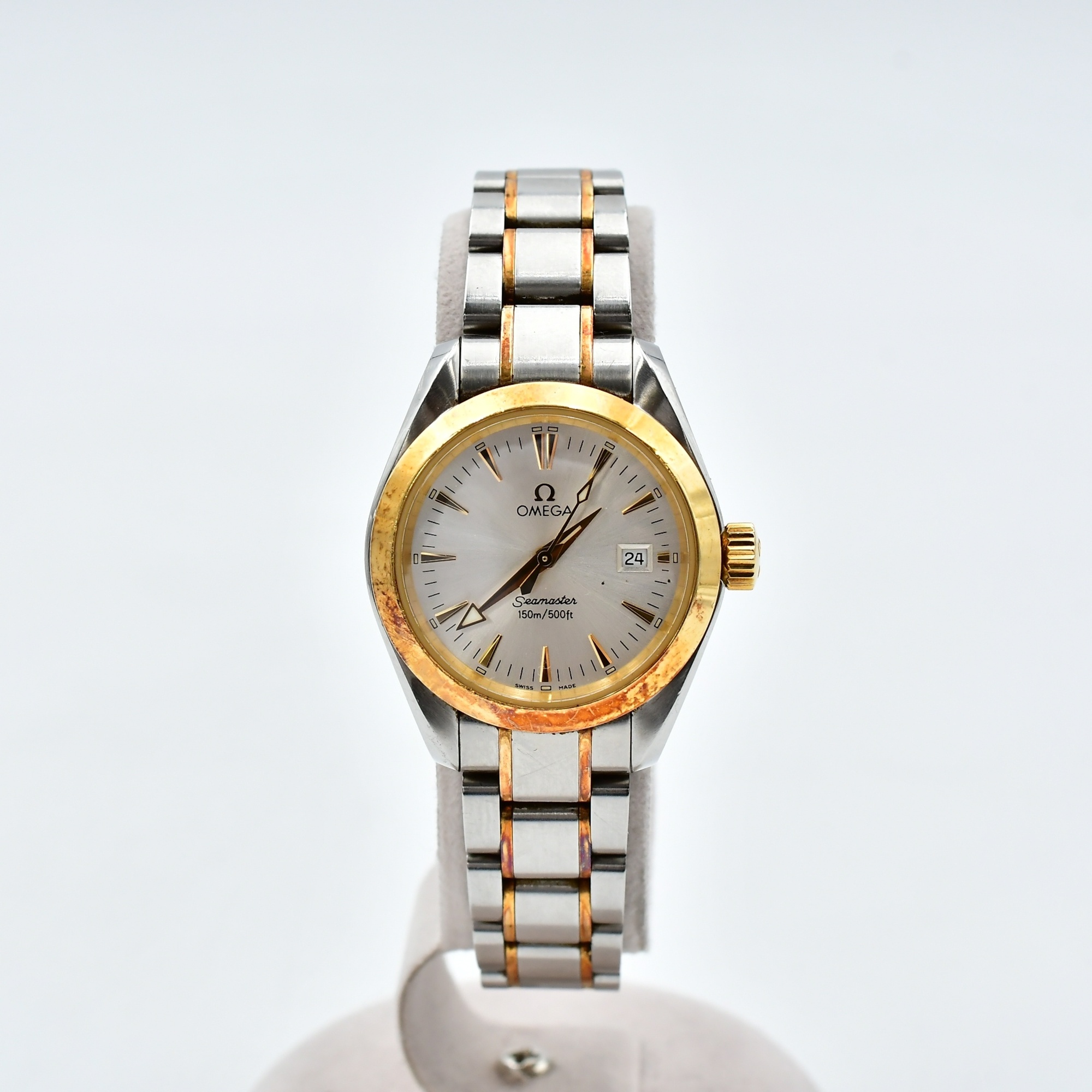 オメガ シーマスター アクアテラ シルバー文字盤 SS×YG/QZ Bランク