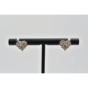 メレダイヤハートピアス K18WG 0.5ct