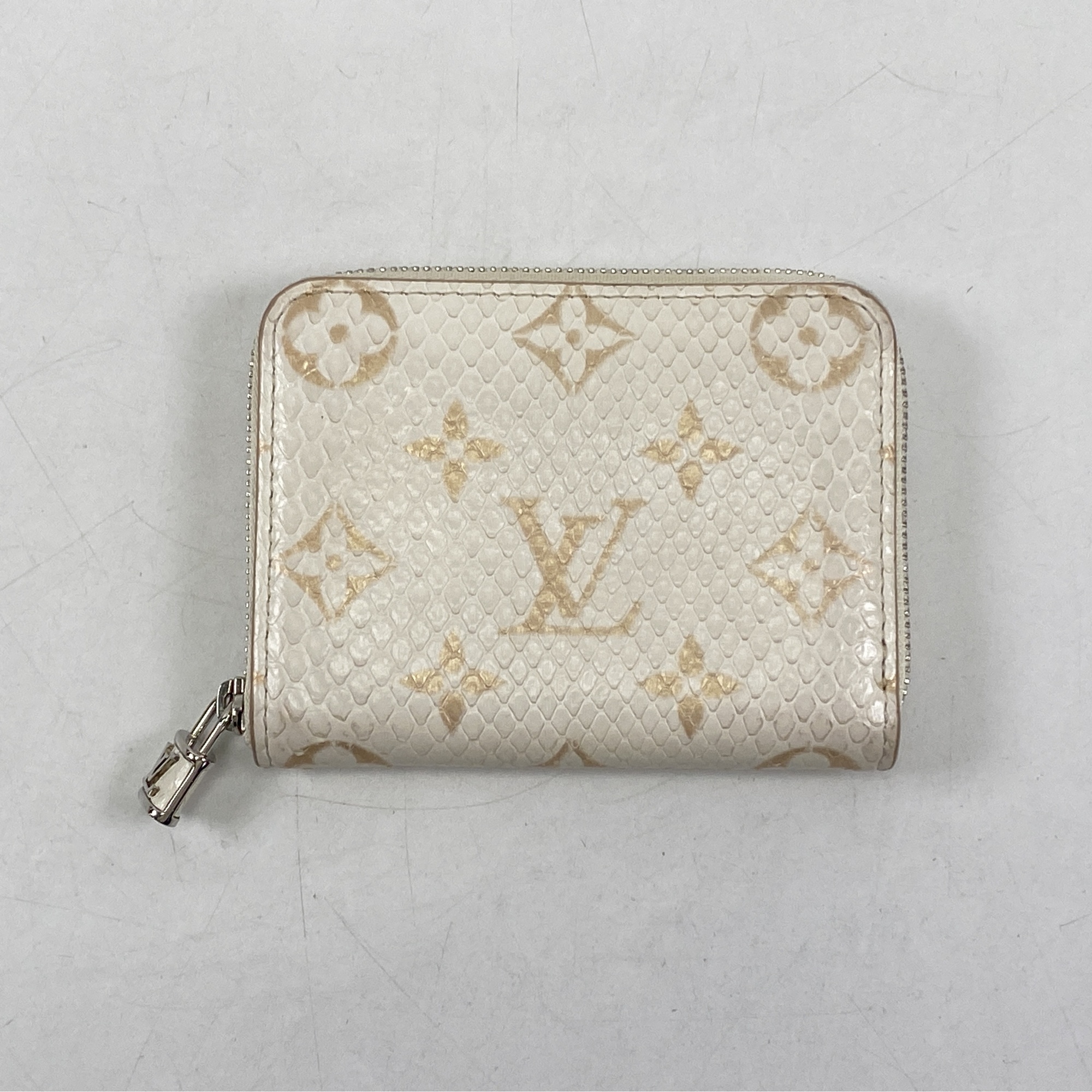 ルイ・ヴィトン モノグラム エキゾチックレザー ジッピーコインパース ホワイト ABランク