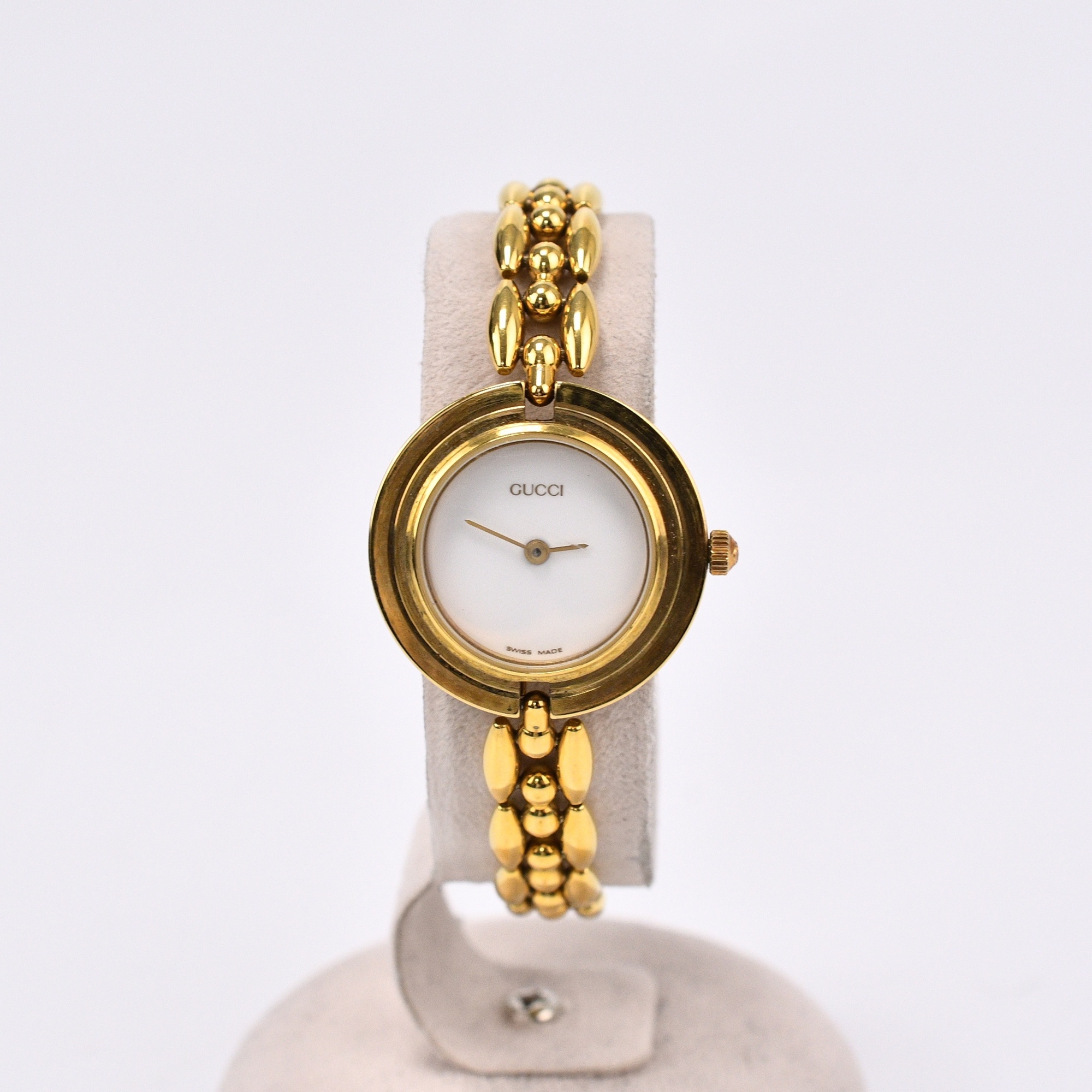 グッチ チェンジベゼル 白文字盤 GP/QZ Bランク