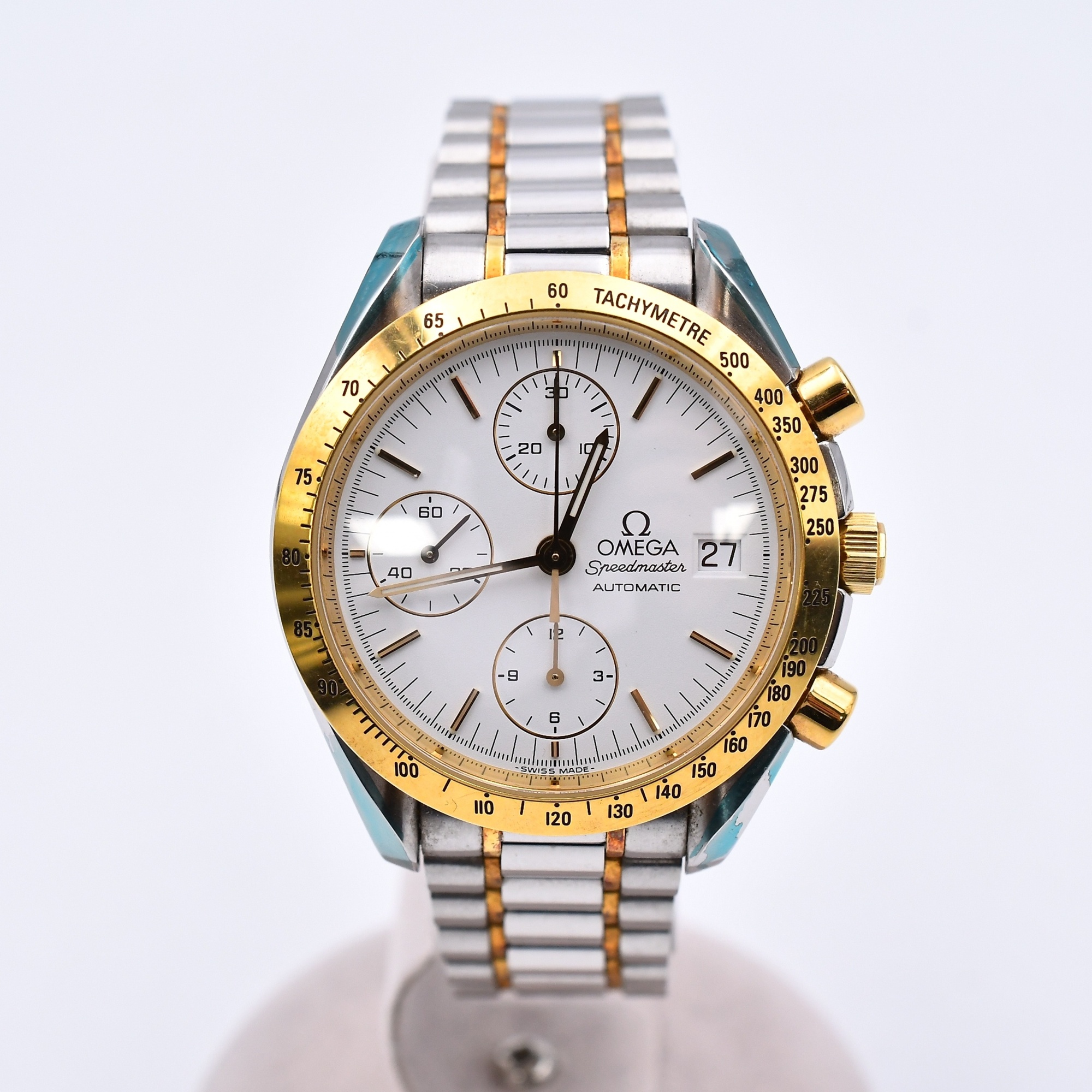 オメガ スピードマスター 白文字盤 SS×YG/AT Bランク