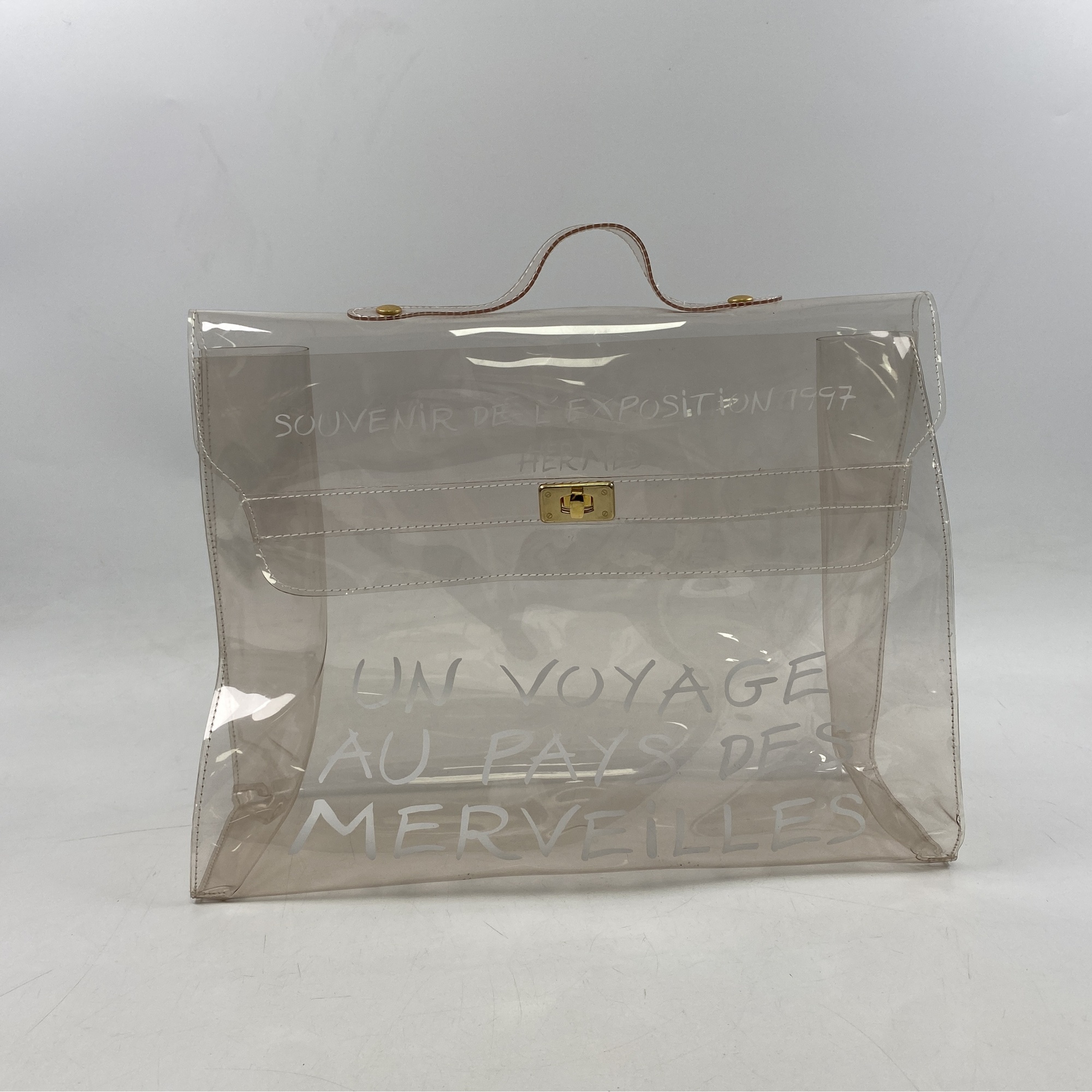 エルメス ビニールケリー クリア GD金具 Bランク