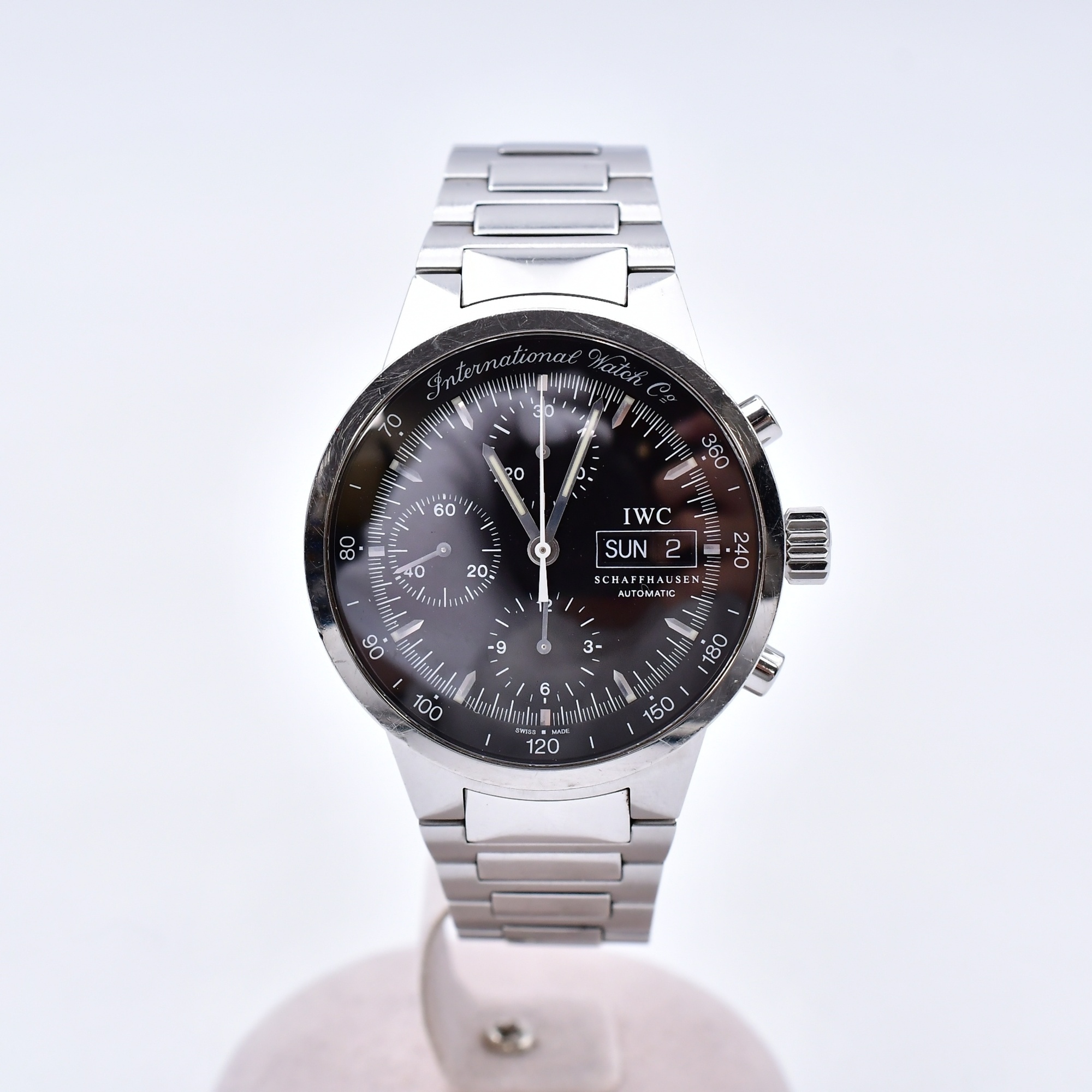 IWC GST クロノグラフ 黒文字盤 SS/AT Bランク