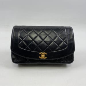 シャネル ダイアナ25 Sフラップ Sチェーン チェーンショルダーバッグ ラムスキン GD金具 黒 買取実績【買取日：2026年3月2日】