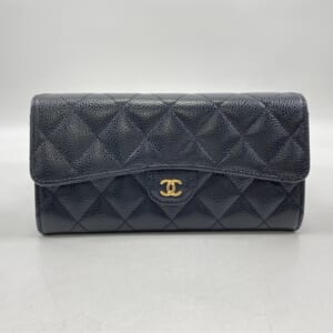 シャネル マトラッセ ロングフラップウォレット 黒 キャビアスキン GD金具 買取実績【買取日：2026年3月5日】