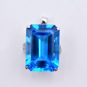 ブルートパーズトップ Pt900 45.57ct 0.20ct