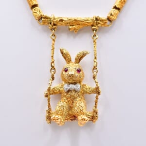 ウサギモチーフルビーダイヤネックレス 750/Pt900 買取実績【買取日：2026年3月13日】