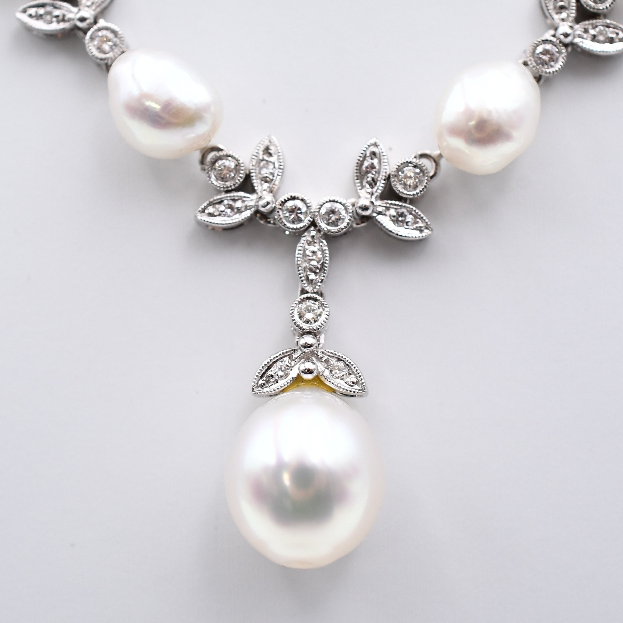 パールダイヤネックレス 750 2.20ct 7.5 12.0mm Bランク