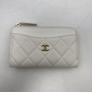 シャネル ココマーク マトラッセ フラグメントケース パスケース ゴールド金具 ホワイト キャビアスキン レザー 買取実績【買取日：2026年3月4日】