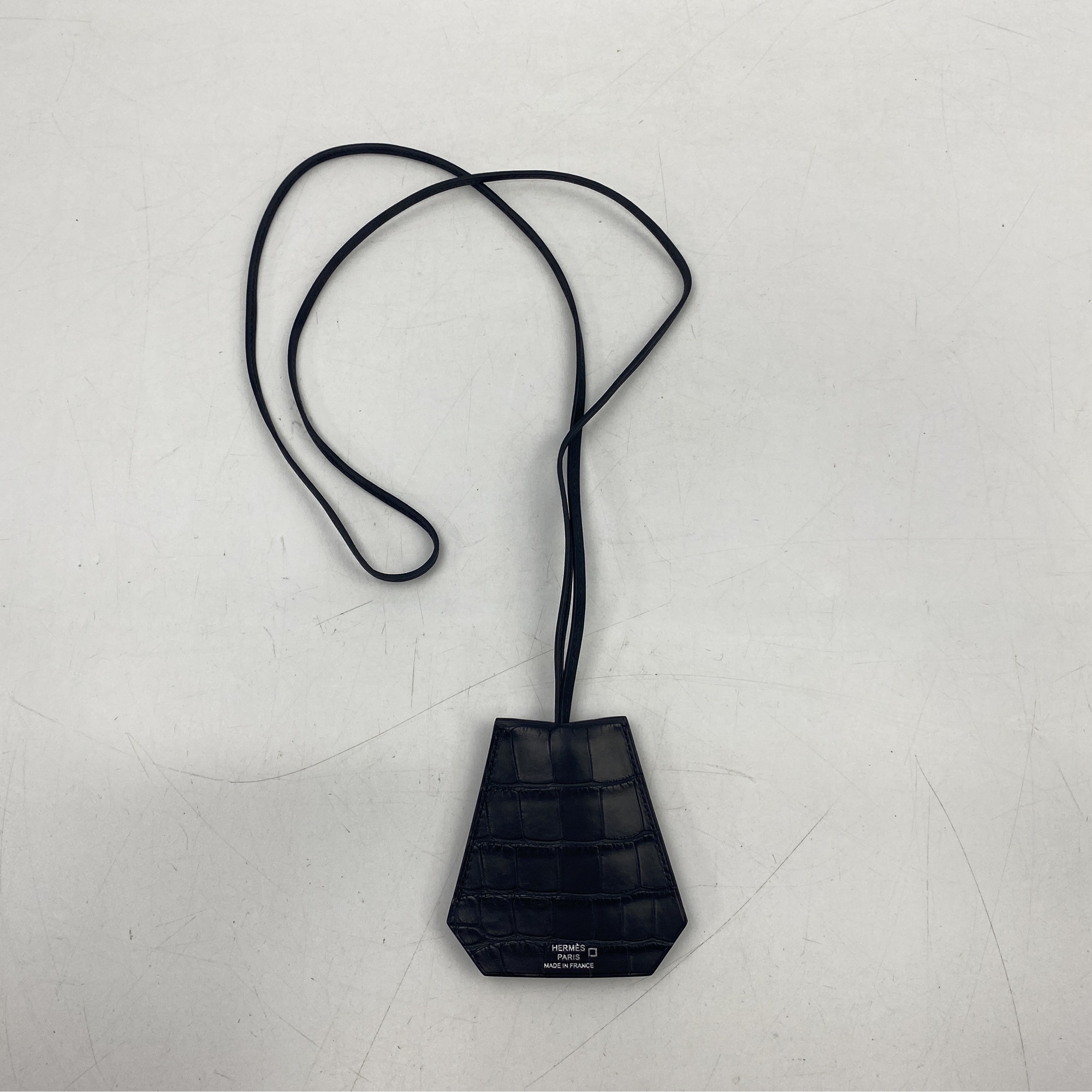 エルメス クロシェット ネックレス 黒 アリゲーター SV金具 W刻印 買取 