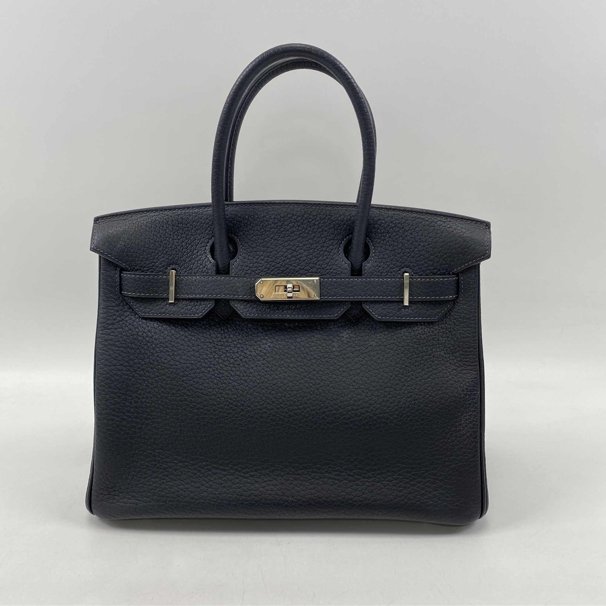 エルメス バーキン30 黒 トゴ SV金具 □H刻印 Bランク