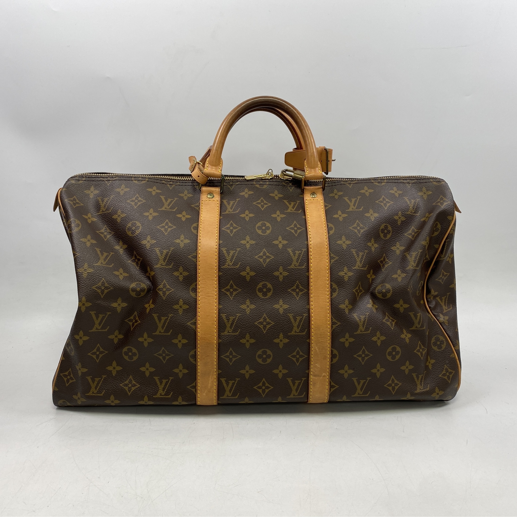 ルイ・ヴィトン モノグラム キーポル50 ボストンバッグ ブラウン