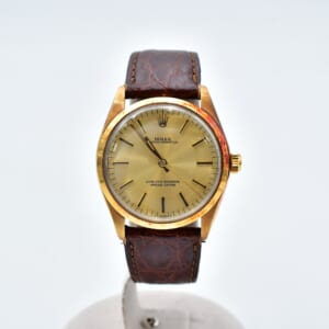 ロレックス オイスターパーペチュアル シャンパン文字盤 YG×革/AT 1002 買取実績【買取日：2026年3月5日】
