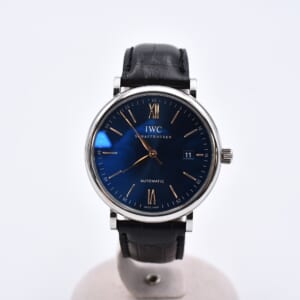 IWC ポートフィノ オートマティック 青文字盤 革×SS/AT IW356523
