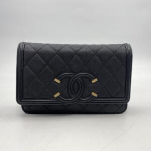 シャネル CCフィグリー シングルチェーンウォレット 黒 キャビアスキン GD金具 A84451 買取実績【買取日：2026年3月2日】