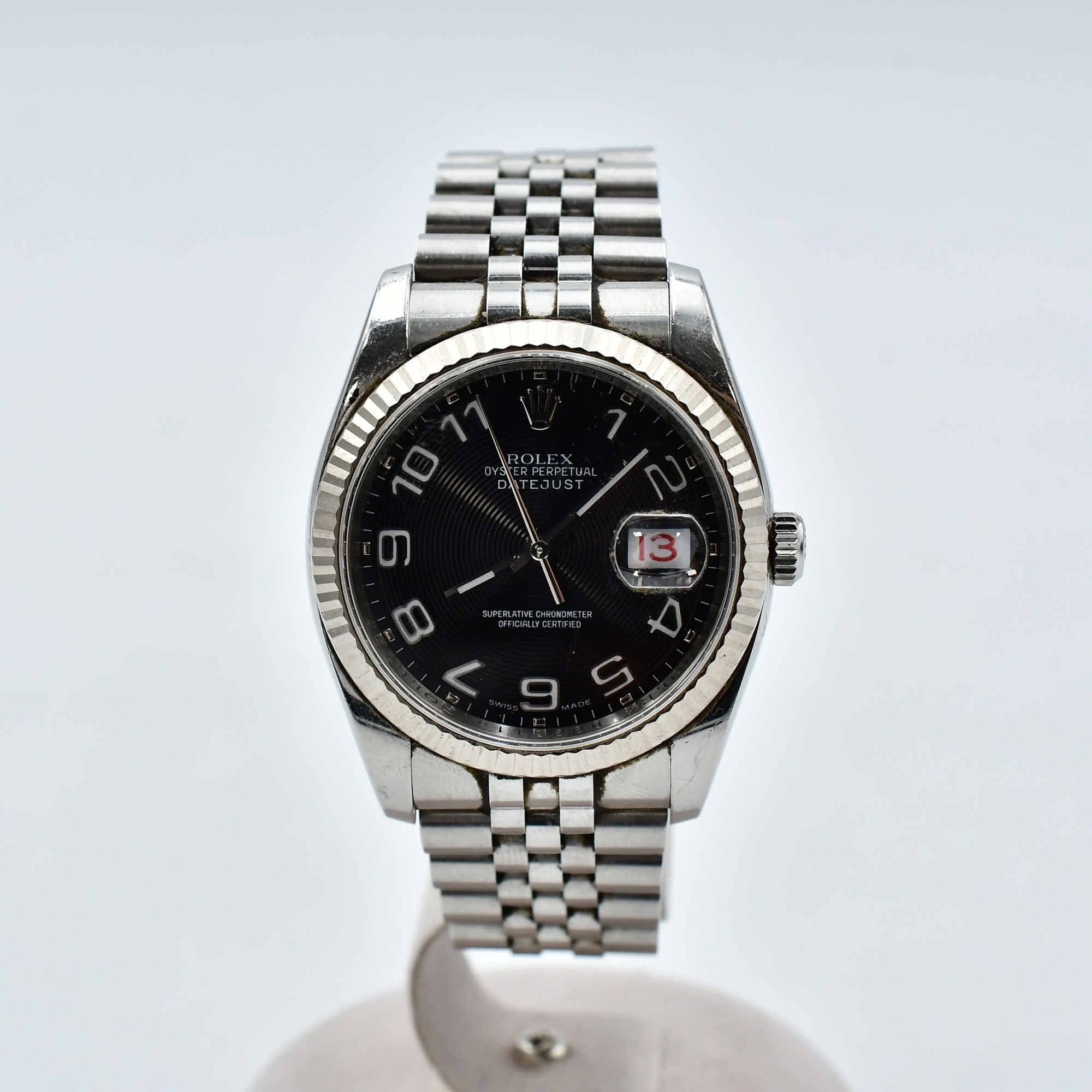 ロレックス デイトジャスト ブラックコンセントリック文字盤