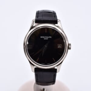 パテック フィリップ カラトラバ 黒文字盤 WG×革/AT 5227G-010
