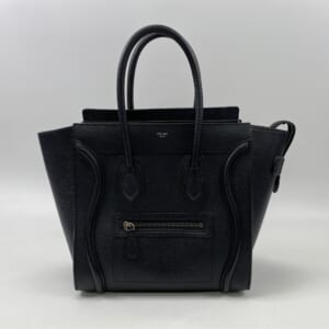 セリーヌ ラゲージ マイクロ ハンドバッグ レザー ブラック