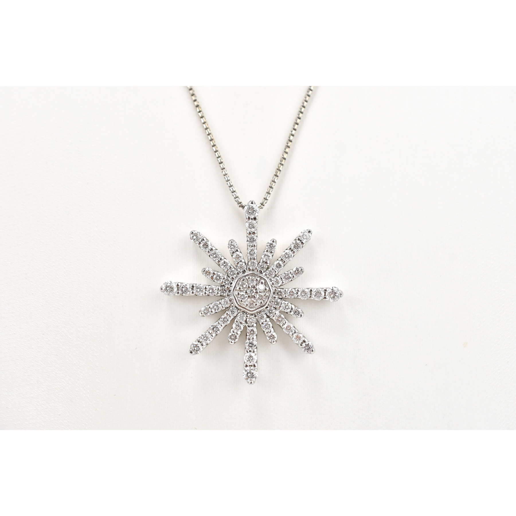 スノーモチーフ ダイヤネックレス K18WG D1.8ct Bランク