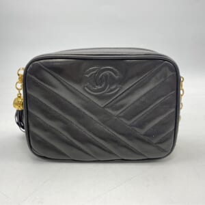 シャネル Vステッチ シェブロン チェーンショルダーバッグ 黒 ラムスキン GD金具 シール 買取実績【買取日：2026年3月4日】