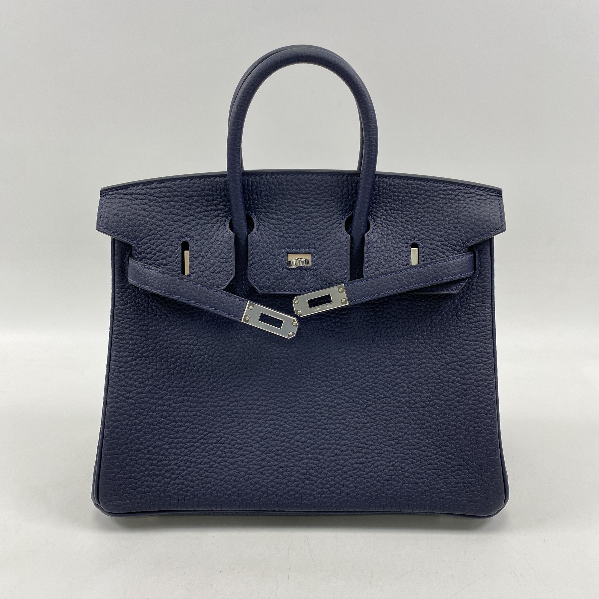 エルメス バーキン25 ブルーニュイ トゴ SV金具 W刻印 Sランク