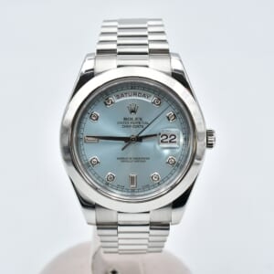 ロレックス デイデイトⅡ アイスブルー文字盤 Pt/AT 218206A 買取実績【買取日：2026年3月4日】