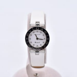 ブルガリ ビーゼロワン 白文字盤 12Pダイヤ SS×革/QZ BZ22S